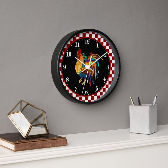 cute Country rooster Farmhouse decor Clock (Office)