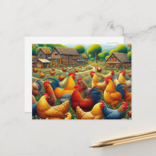 Cute Country rooster lovers Postcard