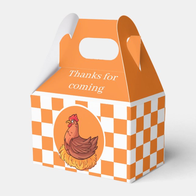 cute Country rooster party  Favour Box (Front Side)