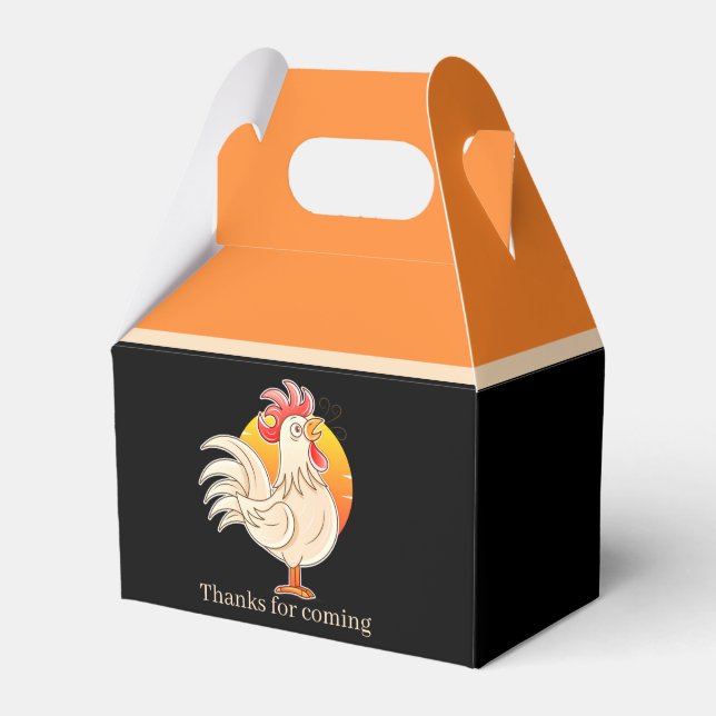 cute Country rooster party  Favour Box (Front Side)