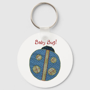 Cute Country Style Blue Ladybug Baby Bug Key Ring