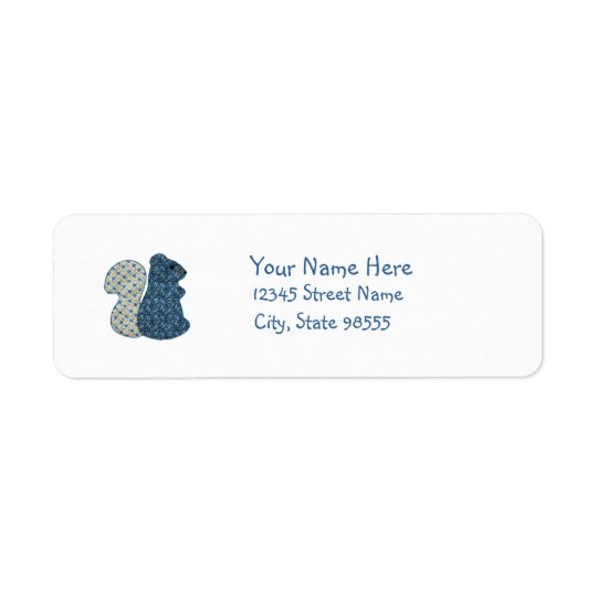 Cute Country Style Blue Squirrel Return Address Label