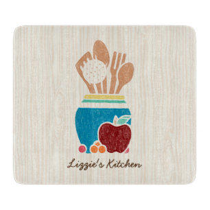 Cute Country Style Kitchen Utensils With Name Cutting Board