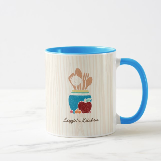 Cute Country Style Kitchen Utensils With Name Mug (Right)