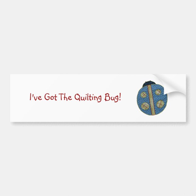 Cute Country Style Quilting Bee Ladybug Bumper Sticker (Front)