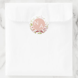 Cute Country Style Watercolor Floral Classic Round Sticker