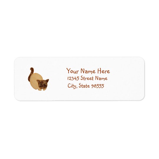 Cute Country Style Yellow Cat Return Address Label