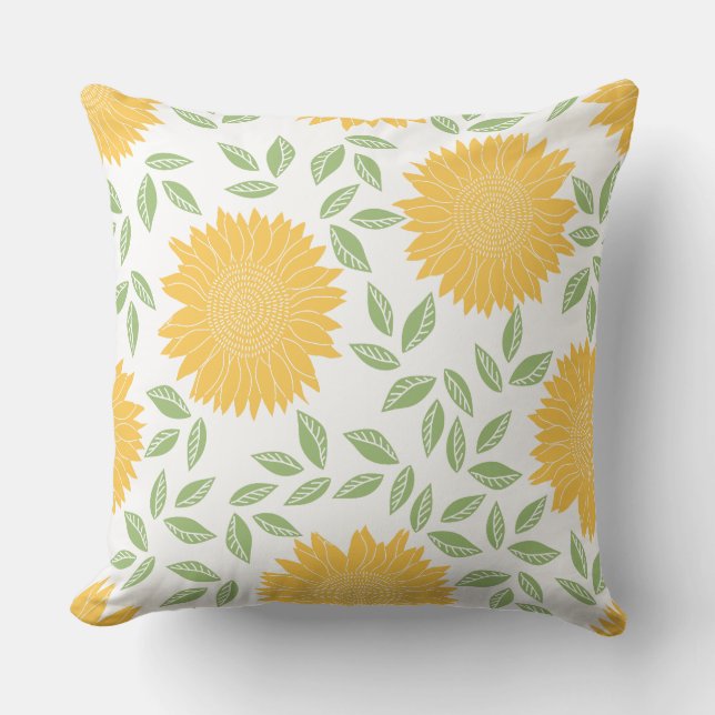 Cute Country Sunflower Pattern Cushion (Front)