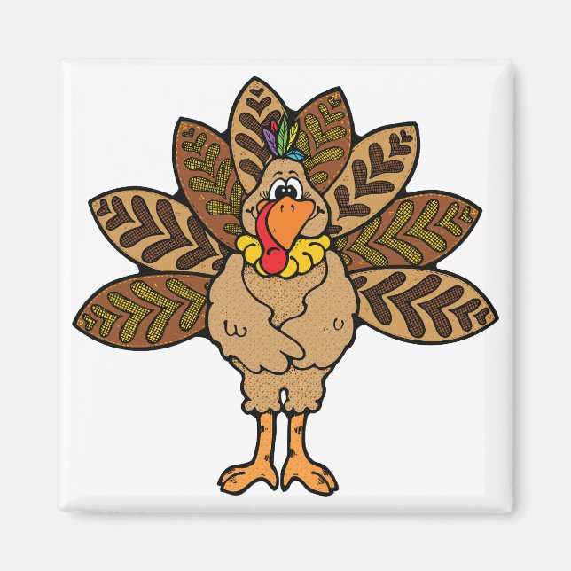 cute country turkey magnet (Front)
