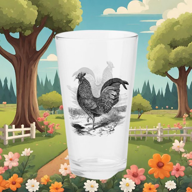 Cute Country vintage rooster glass (Creator Uploaded)