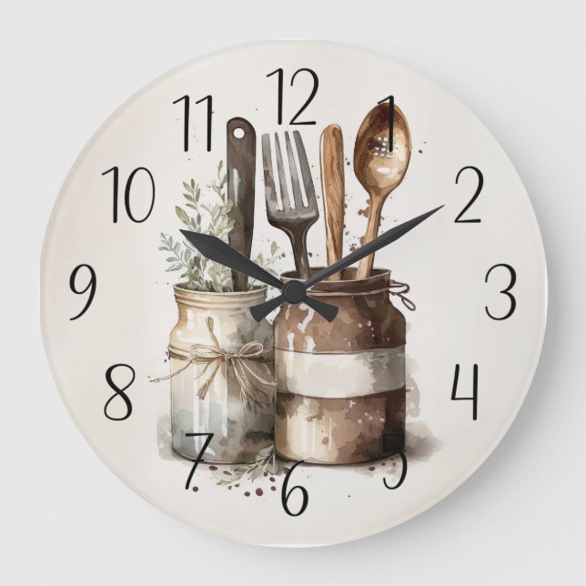 cute County farmhouse kitchen rustic Clock (Front)