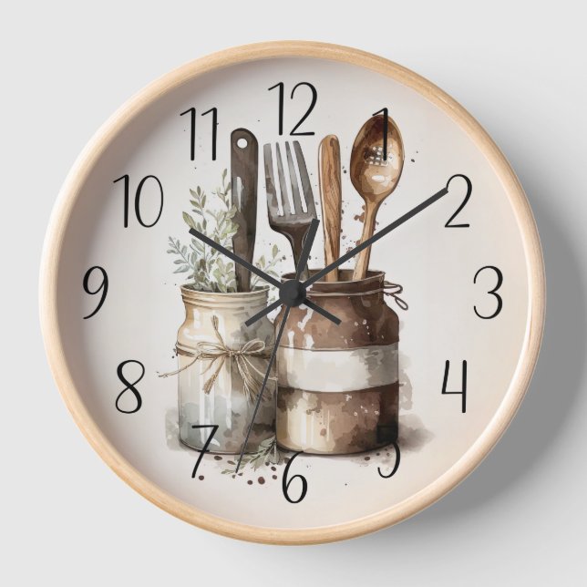 cute County farmhouse kitchen rustic Clock (Front)