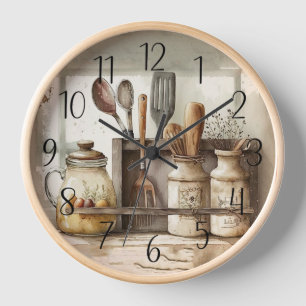 cute County farmhouse kitchen rustic Clock