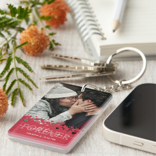 Cute Couple 2 Photo Key Ring