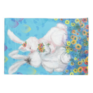 Cute Couple Bunny Pillow Case