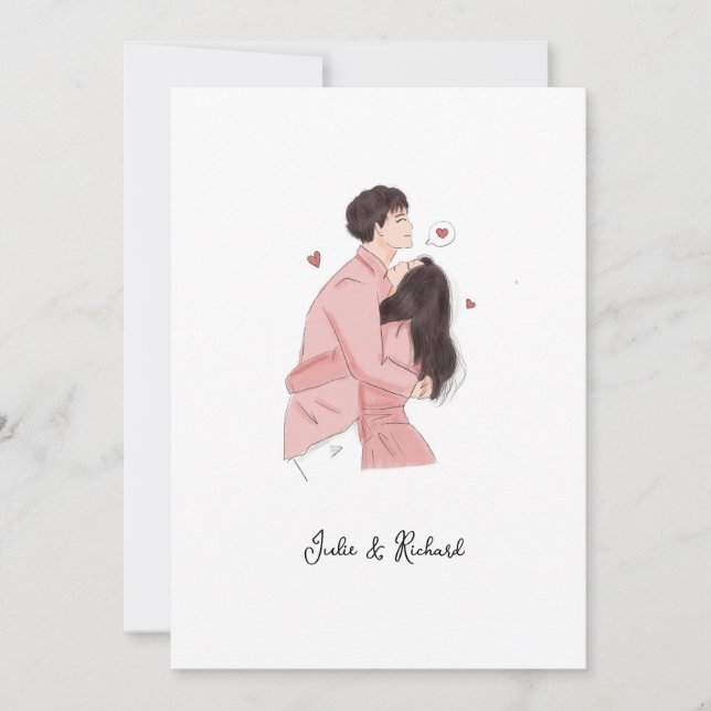 cute couple card, invitation (Front)