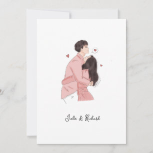 cute couple card, invitation