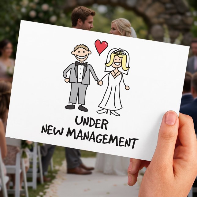 Cute Couple Cartoon - Under New Management Postcard (Creator Uploaded)