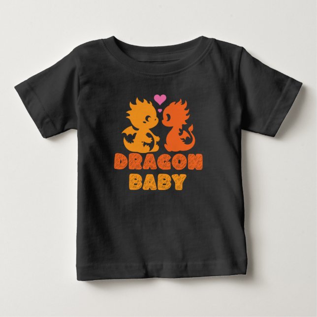 Cute Couple Dragon Baby T-Shirt (Front)