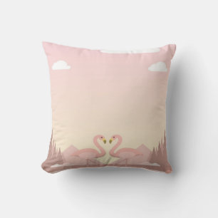 Cute Couple Flamingo Birds Gifts Lover Cushion