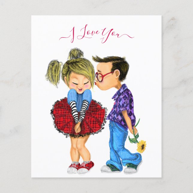 Cute Couple Flyer with Text - I Love You (Front)