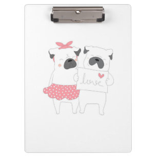 Cute Couple French Bulldog Love Dog Lover Clipboard