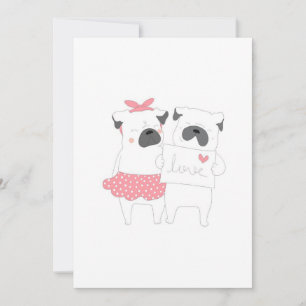 Cute Couple French Bulldog Love   Dog Lover Holiday Card