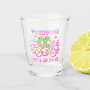 Cute Couple Frog - Together Until We Croak Shot Glass