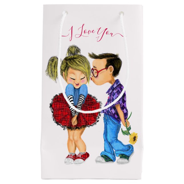 Cute Couple Gift Bag - I Love You (Front)