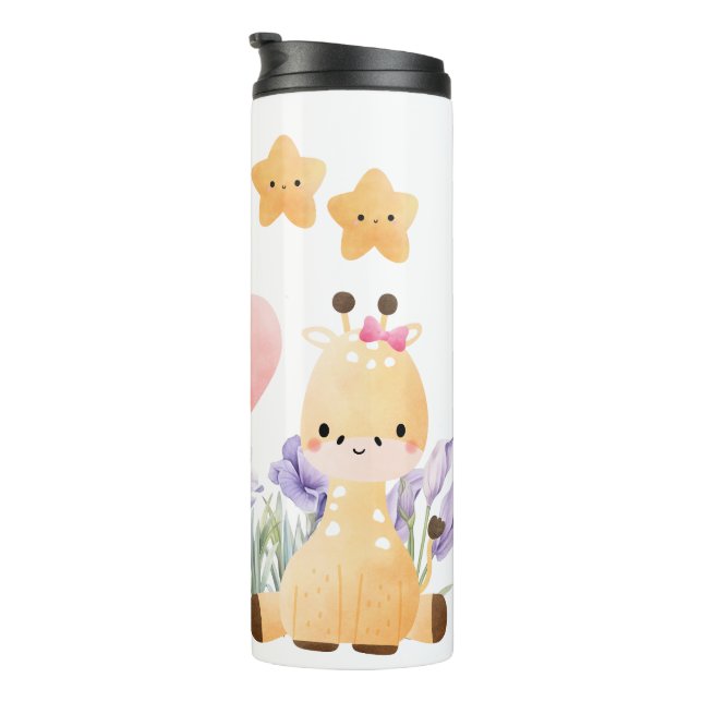 Cute Couple Giraffe Thermal Tumbler (Rotated Right)