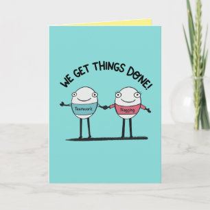 Cute Couple Happy Anniversary Humourous Thank You Card