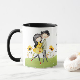 Cute Couple Hugging Customisable Mug