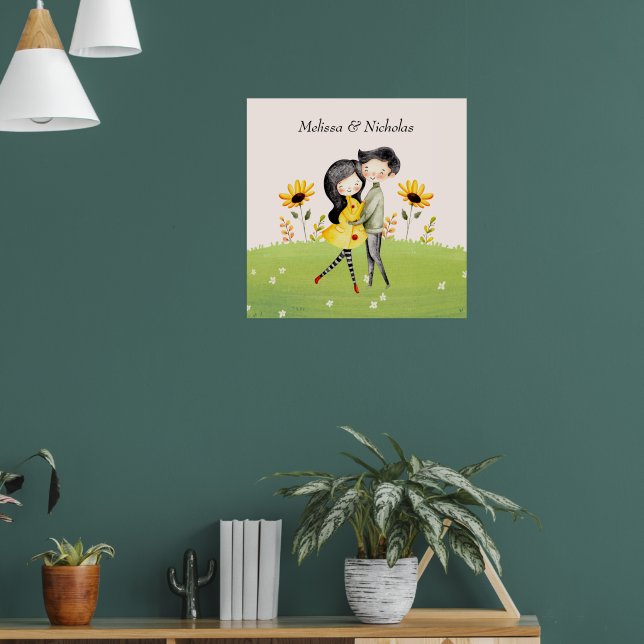 Cute Couple Hugging Poster (Living Room 1)