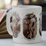 Cute Couple 'I Love You' 4 Photo Collage Coffee Mug<br><div class="desc">Cute Coffee Mug designed for couples,  featuring 4 (four) trendy pictures,  the text - 'I LOVE YOU TO THE MOON & BACK,  ALWAYS AND FOREVER,  WITH LOVE (add name)' and faux gold foil heart confetti. Great gift for that special someone in your life this Valentines Day!</div>