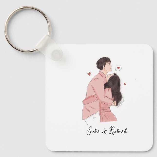 cute couple key ring (Front)