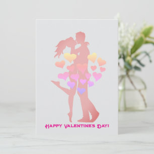 Cute Couple Kissing Card - Minimalist Valentine