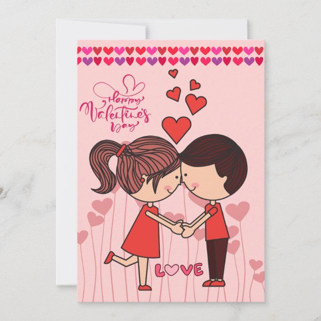 Cute Couple Love Happy Valentine's Day Card (Front)