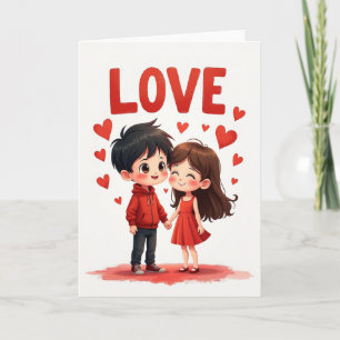 Cute Couple Love Hearts Card