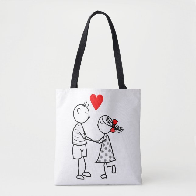 Cute Couple Love Tote Bag Romantic (Front)