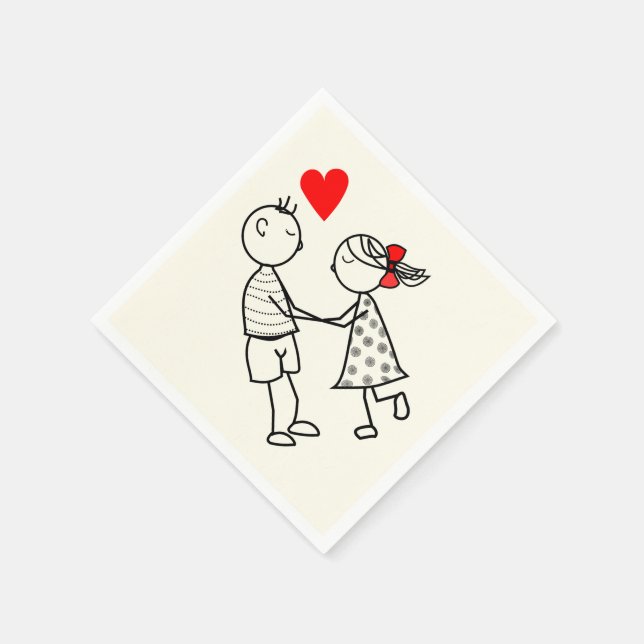 Cute Couple Napkins (Corner)