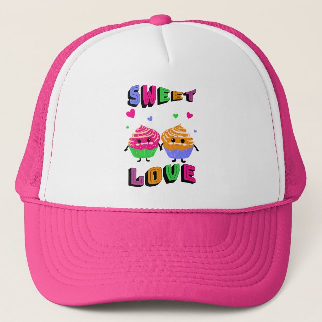 Cute couple of cupcakes  trucker hat (Front)