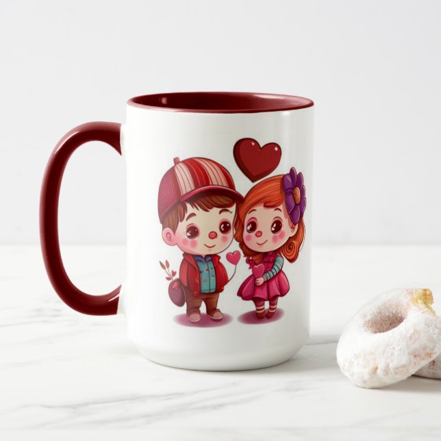 Cute Couple of day Mug (With Donut)