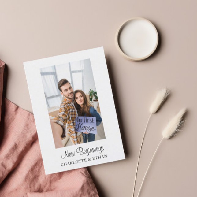 Cute Couple Our First Home Moving Announcement Postcard (Creator Uploaded)