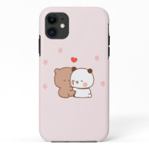 Cute couple Panda Bear love, Pink 