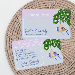 Cute Couple Playful Parrots Frame Counsellor Business Card