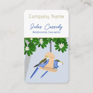 Cute Couple Playful Parrots Rosellas Counsellor Business Card