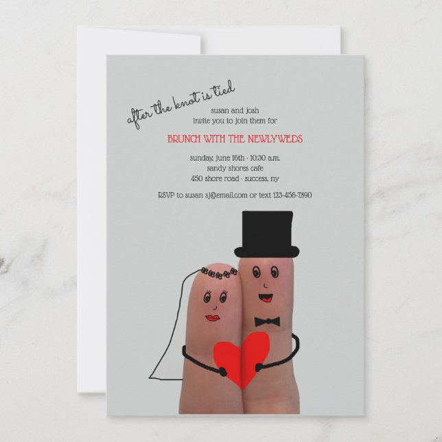 Cute Couple Post Wedding Brunch Invitation (Front)