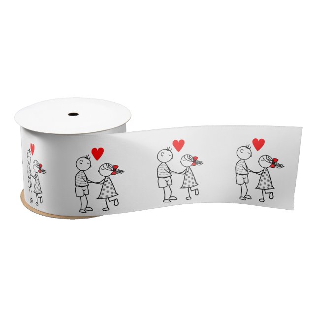 Cute Couple Ribbon Satin Ribbon (Spool)