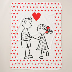 Cute Couple Sherpa Blanket