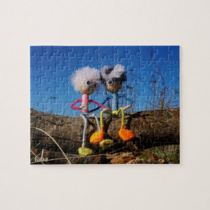 Cute couple sitting romantically in love. jigsaw puzzle